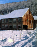 Barn in the snow.