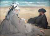 Sur la plage (Manets wife and brother) by Edouard Manet, 1873