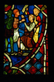 Stained glass window - Theophiles pact with the Devil, ca 1220