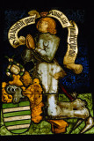Stained glass window Kneeling Knight from the workshop of Peter Hemmel, Alsace ca 1483