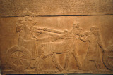 The capture of Astartu (Jordan) and the king in his chariot, Assyrian ca 730 BC from Nimrud