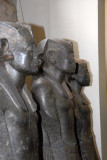 Three black granite statues of King Sesostris III, 12th Dynasty ca 1850 BC, Deir el-Bahri