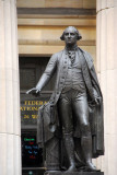 In front of Federal Hall where George Washington took the Oath of Office as 1st President of the USA in 1789