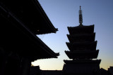 Silhouette of the Treasure House Gate and Sensō-ji pagoda
