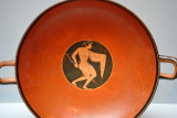 Kylix (wine cup) with a Reveler, Athens 510-500 BC