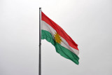 Flag of Iraqi Kurdistan flying over Erbil Citadel
