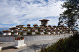 The 108 Chortens were built in 2005 as a memorial to the violence forcing Assemese guerrillas out of Bhutan
