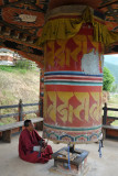 Large prayer wheel, Chimi Lhakhang