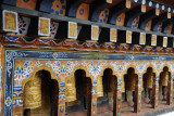 Prayer wheels at the Temple of the Divine Madman