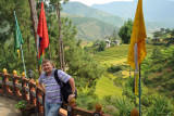 Terrace in front of the Zangdhopelri Hotel, Punakha