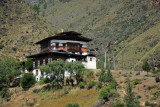 Tamchhog Lhakhang, the small temple overlooking the tower bridge at km5 on the road to Paro