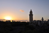 Minaret of Shafai Mosque at sunset, Suakin Island