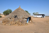 Thatched hut near at the rest stop