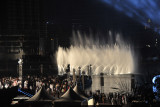 Dubai fountain performing for the assembled crowd 