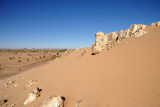 Sand captured by a ridge of marble, Bayuda Desert
