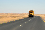 Truck on the new road between Dongola and Karima