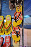 Walk on the USA, sandals at a shop in Karima, Sudan