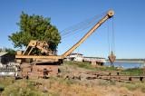 Crane near the Sudan Railways depot and riverboats, Karima