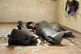 The old Marienkirche bells which fell from the tower during the fire of March 1942