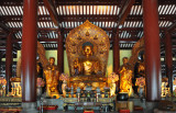 Mahavira Hall, first built in 401 AD, Guangxiao Temple, with the Three Saints of Huayan