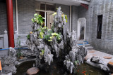 Pool with an amazing rock, Temple of the Six Banyan Trees 