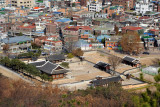 The large area encircled by the walls of Hwaseong Fortress contains a modern low-rise town together with historic monuments