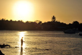 Fisherman at sunset, Grand Baie