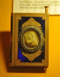 Enamel pocket diary with Queen Victoria surrounded by diamonds