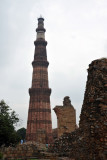 Qutub Minar has a diameter of 14.3m at the base and 2.7m at the top