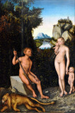 A Faun and His Family with a Slain Lion, Lucas Cranach the Elder ca 1526