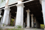 Pillars supporting one of the neglected buildings at Ngahtatgyi Paya