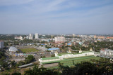 View north from Sakura Tower of Bogyoke Aung San Stadium and Yangon Central Railway Station