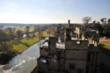 Rooftop of the main palace build with the River Avon, Warwick Castle