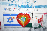 West Bank Separation Wall graffiti - One Love Palesrael