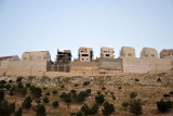 Construction sites at Mitspe Nevo outside Jerusalem visible on a ridge overlooking Highway 1 from the Dead Sea