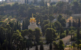 Russian Church of Mary Magdalene, Mount of Olives, seen from Temple Mount
