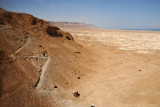 View of the Snake Path from the cable car, Masada