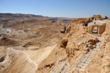 View of the Roman Siege Ramp leading up the western side of Masada