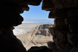 View through a breach in the southeastern wall, Masada