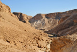 View south from the base of the Roman Siege Ramp, Masada