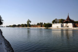 Broad moat of Mandalay Palace 70m wide