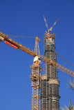 Burj Dubai and crane, Oct 07