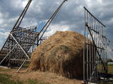 Hay stacking machine at the Grant-Kohrs Ranch, Montana
