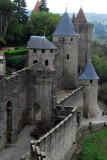 Porte de lAude from the castle, Carcassonne