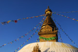 Swayambhunath Stupa - the harmika sits atop the dome