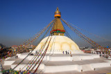 Bodhnath Stupa seen from one of the restaurant terraces to the east