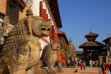 Lion in front of the old Royal Palace, Bhaktapur Durbar Square