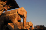 Elephants on the steps to Nyatapola Temple, Taumadhi Tole, Bhaktapur