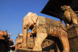 Elephants on the steps of Nyatapola Temple, Bhaktapur