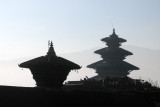 Morning view of Nyatapola Temple and Tadhunchen Bahal from Fasidega Temple, Bhaktapur